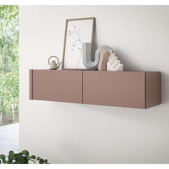 Vegghengt skap BREATH - 129x30 cm - terrakotta - avrundede kanter