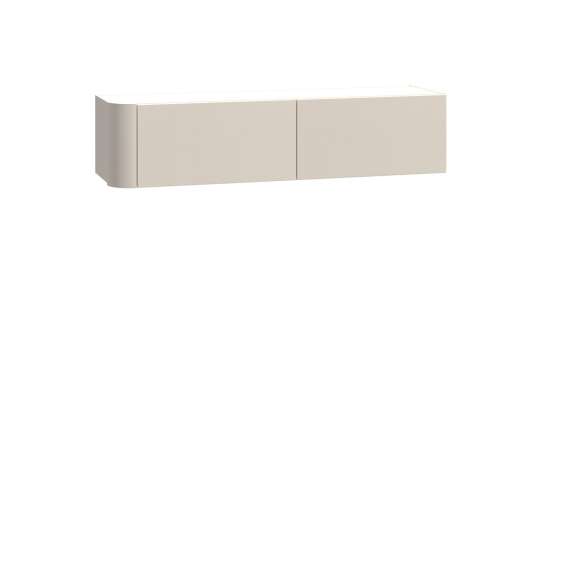 Vegghengt skap BREATH - 129x30 cm - beige sand - avrundede kanter