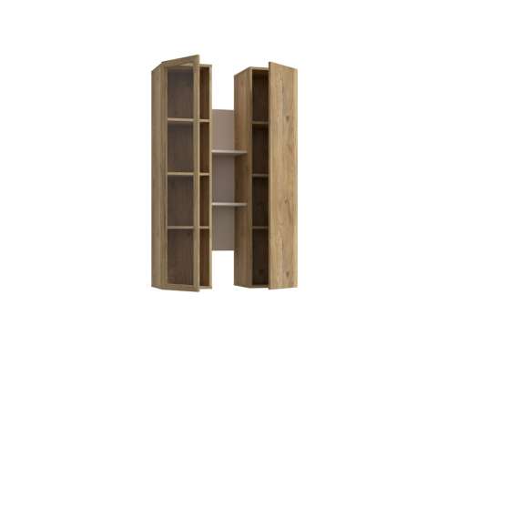Vegghengt vitrine BREATH - 84x135 cm - eik sand - beige sand