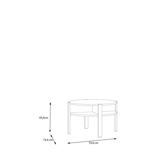 Sofabord BREATH - Ø74 cm - eik sand