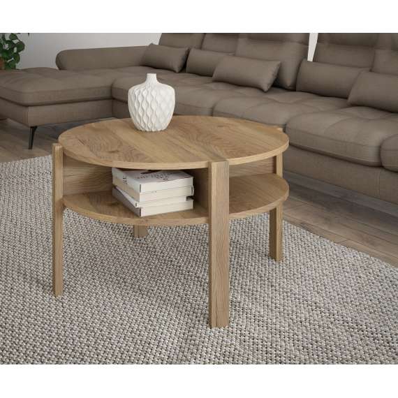 Sofabord BREATH - Ø74 cm - eik sand