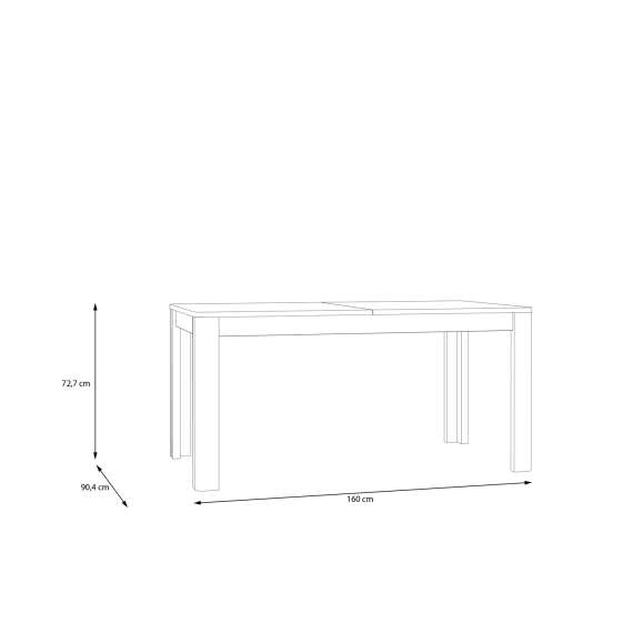 Spisebord BREATH 160-206 cm - eik sand - uttrekkbart