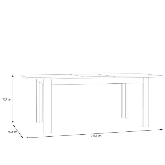 Spisebord BREATH 160-206 cm - eik sand - uttrekkbart