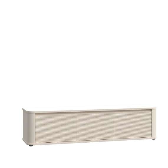 Tv-benk BREATH - 168x41 cm - beige sand - 3 dører - avrundede kanter