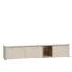 Tv-benk BREATH - 215x41 cm - beige sand - 3 dører - avrundede kanter