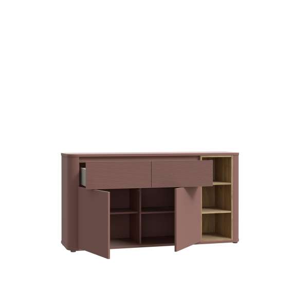 Skjenk BREATH - 160x83 cm - terrakotta - 2 skuffer - 2 dører - avrundede kanter