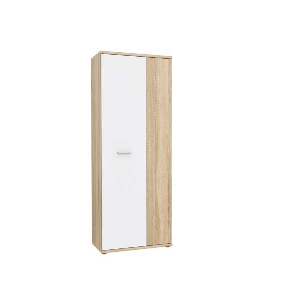 Stort skoskap Netto 169x179 - eik sonoma - hvit matt - 2 dører - hyller