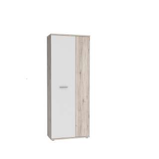 Stort skoskap Netto100 169x179 - eik sand - hvit matt - 2 dører - hyller