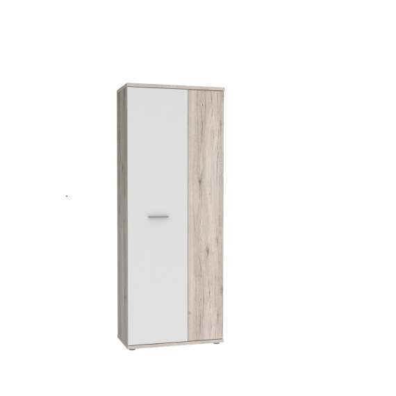 Stort skoskap Netto100 169x179 - eik sand - hvit matt - 2 dører - hyller