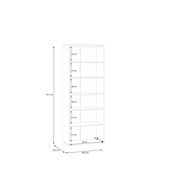 Stort skoskap Netto306 - 69x181 - eik artisan - betong - 2 dører