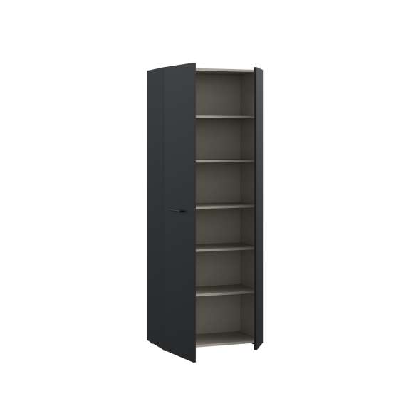 Stort skoskap Netto - 69x181 - svart matt - 2 dører