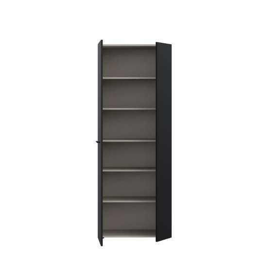 Stort skoskap Netto - 69x181 - svart matt - 2 dører