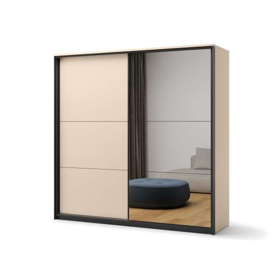 Garderobeskap Enna 220x221 - beige - speil