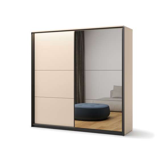 Garderobeskap Enna 220x221 - beige - speil