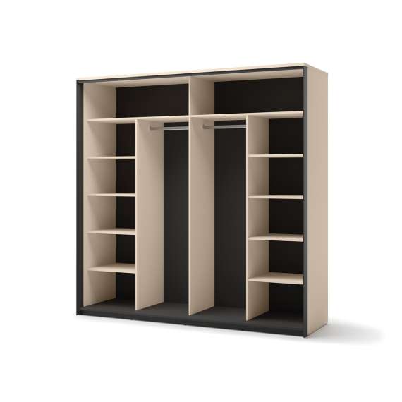 Garderobeskap Enna 220x221 - beige - speil