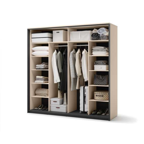 Garderobeskap Enna 220x221 - beige - speil