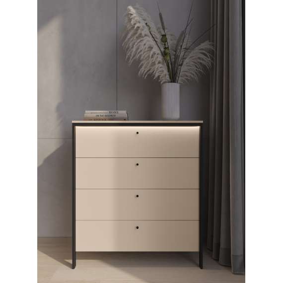 Kommode Enna 101x115 - beige - med skuffer