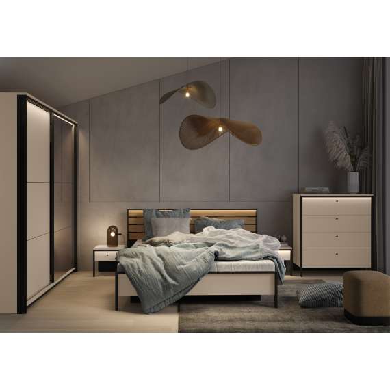 Kommode Enna 101x115 - beige - med skuffer