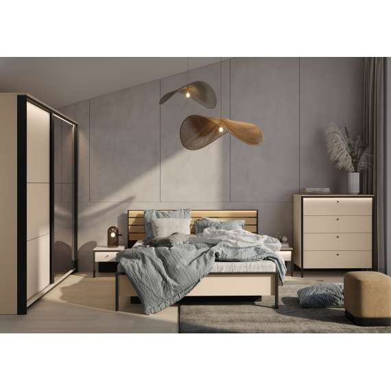 Kommode Enna 101x115 - beige - med skuffer