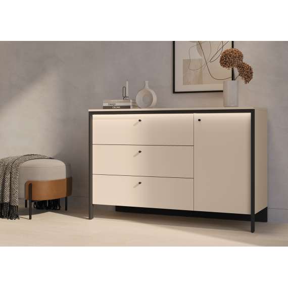 Skjenk Enna 136x91 - beige - med skuffer