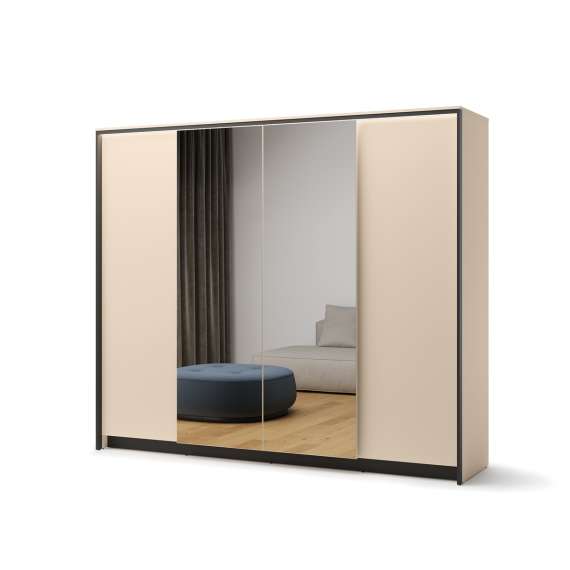 Garderobeskap Enna 250x215 - beige - speil