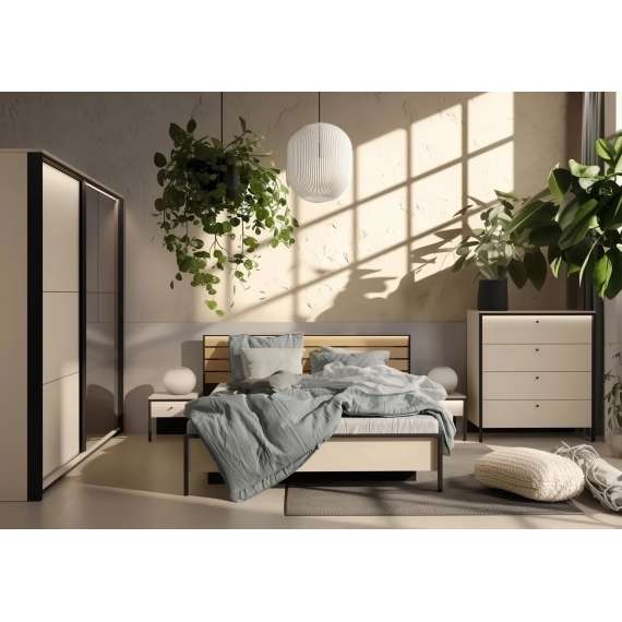 Garderobeskap Enna 250x215 - beige - speil