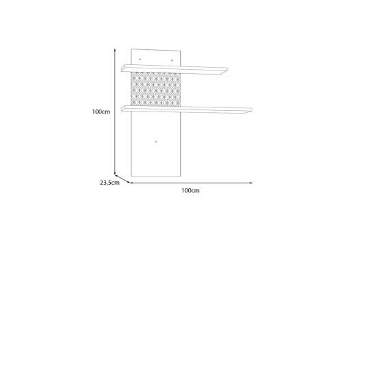 Veggpanel Aksana - 100x100 cm - eik mauvel - hvit matt