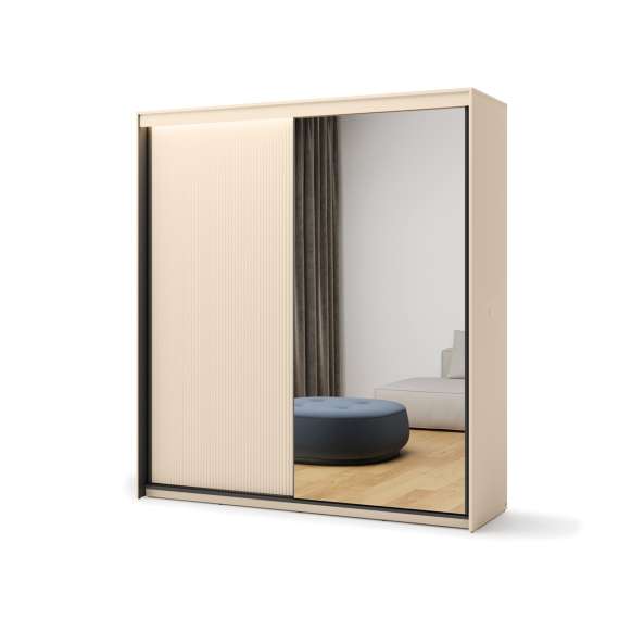 Garderobeskap Trend 200x222 - beige - speil