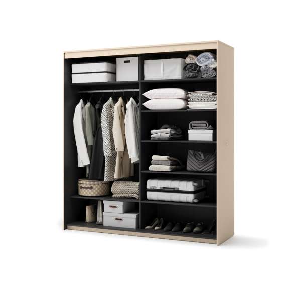 Garderobeskap Trend 200x222 - beige - speil