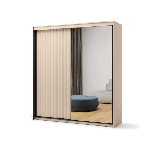 Garderobeskap Trend 200x222 - beige - speil