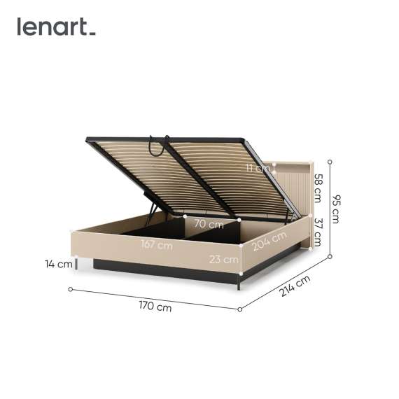 Seng Trend 160x200 - med oppbevaringsplass