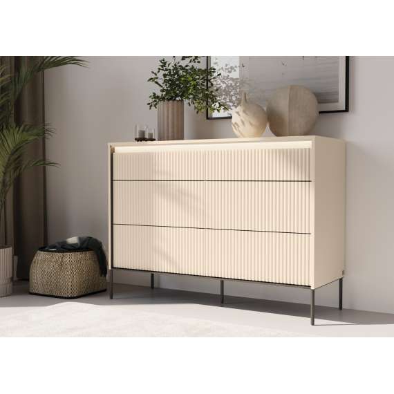 Kommode Trend 130x94 - beige - med skuffer