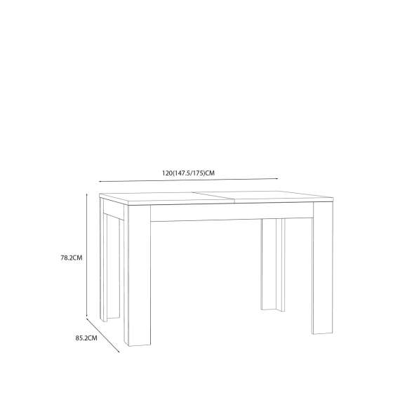 Spisebord Aksana - 120-175x85 cm - eik mavuel
