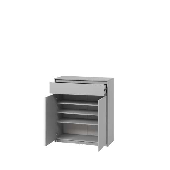 Skoskap Simply 92x107 - grå - med skuff og hyller
