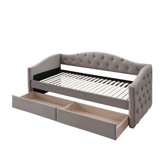 Dagseng Aloha 90x200 cm - 2 skuffer - beige stoff