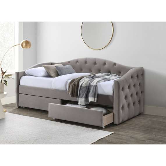 Dagseng Aloha 90x200 cm - 2 skuffer - beige stoff