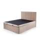 Seng Asento 160x200 cm - beige stoff - oppbevaringsplass