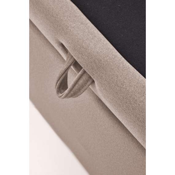Seng Asento 160x200 cm - beige stoff - oppbevaringsplass