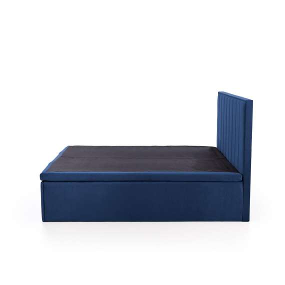 Seng Asento 160x200 cm - marineblå stoff - oppbevaringsplass