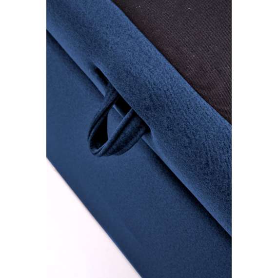 Seng Asento 160x200 cm - marineblå stoff - oppbevaringsplass