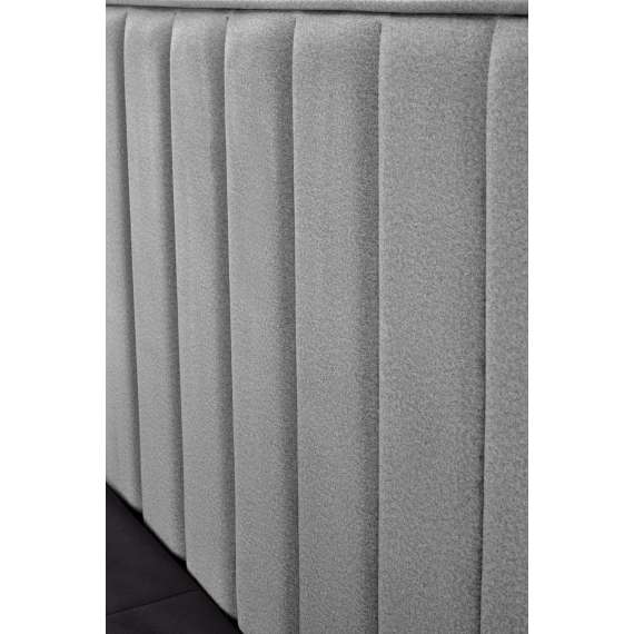 Seng Asento 160x200 cm - grå stoff - oppbevaringsplass