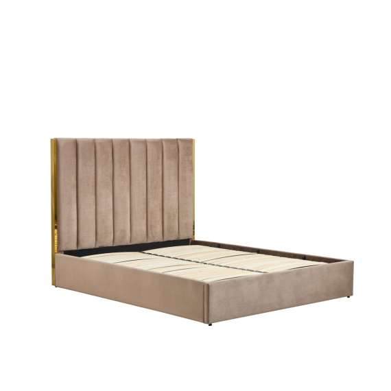 Seng Palazzo 160x200 cm - beige fløyelsstoff