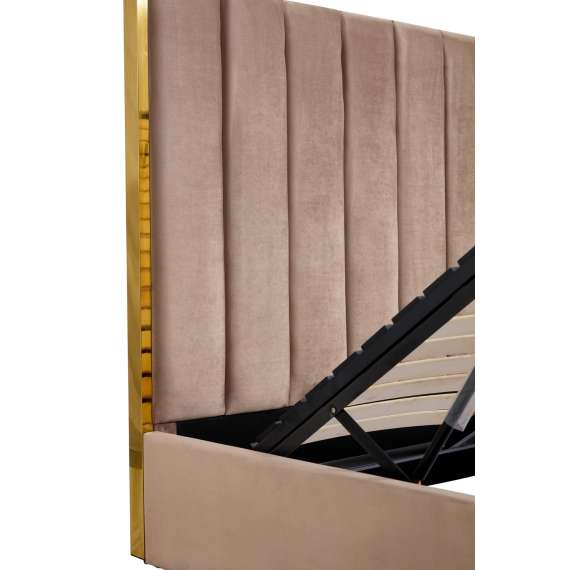 Seng Palazzo 160x200 cm - beige fløyelsstoff