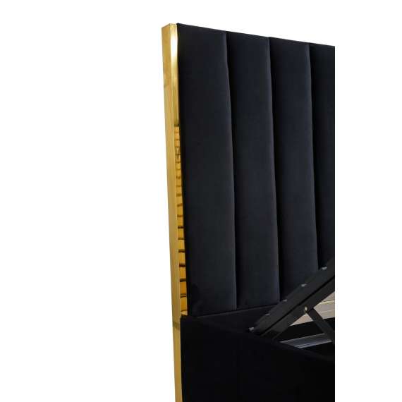 Seng Palazzo 160x200 cm - sort fløyelsstoff