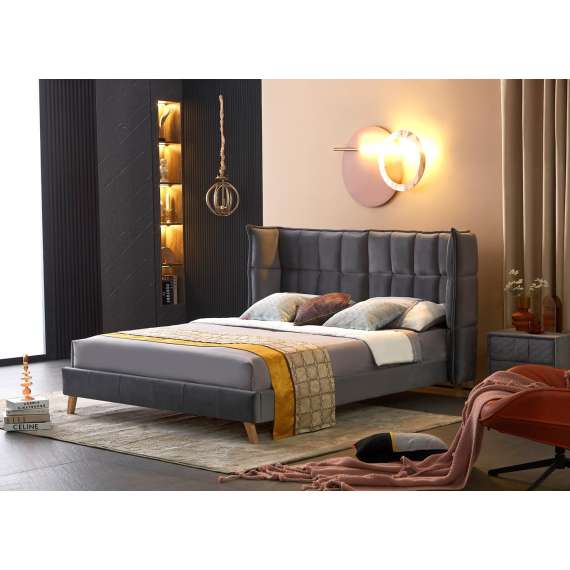 Seng Scandino 160x200 cm - mørk grå