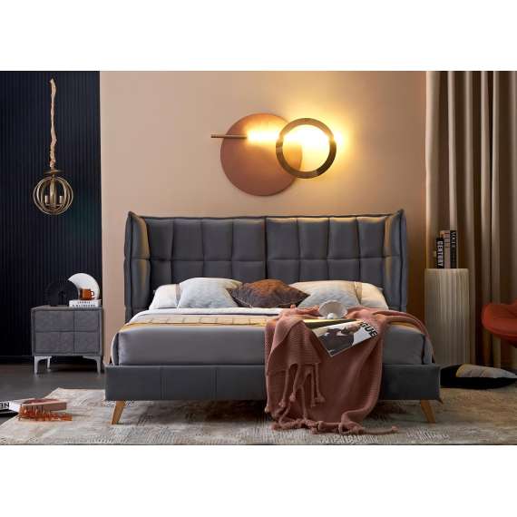 Seng Scandino 160x200 cm - mørk grå