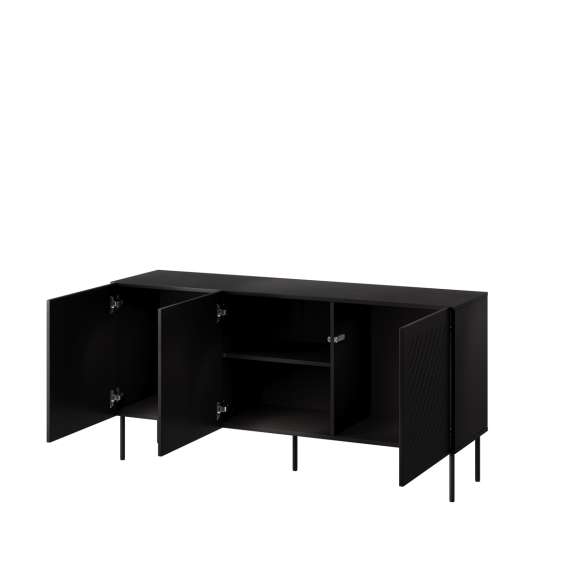 Skjenk SIENA 150x75 - 3 dører - svart matt