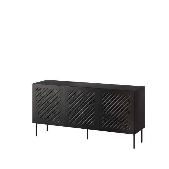 Skjenk SIENA 150x75 - 3 dører - svart matt