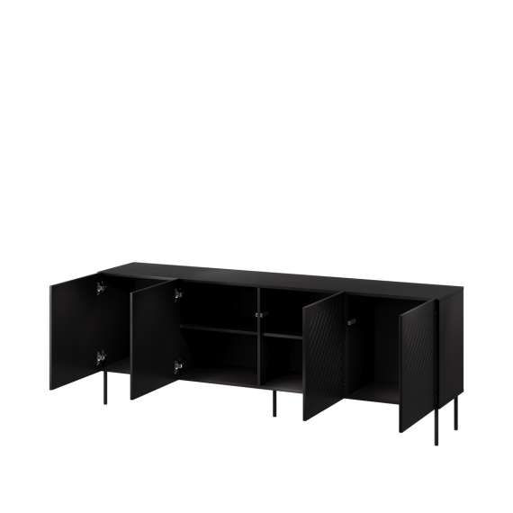 Skjenk SIENA 200x75 - 4 dører - svart matt