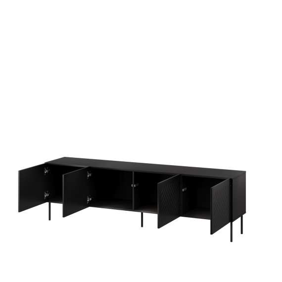 Tv-benk SIENA 200x60 - 3 dører - svart matt